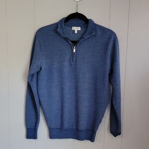 Peter Millar Men's Quater Zip Sweater Small Blue Long Sleeve